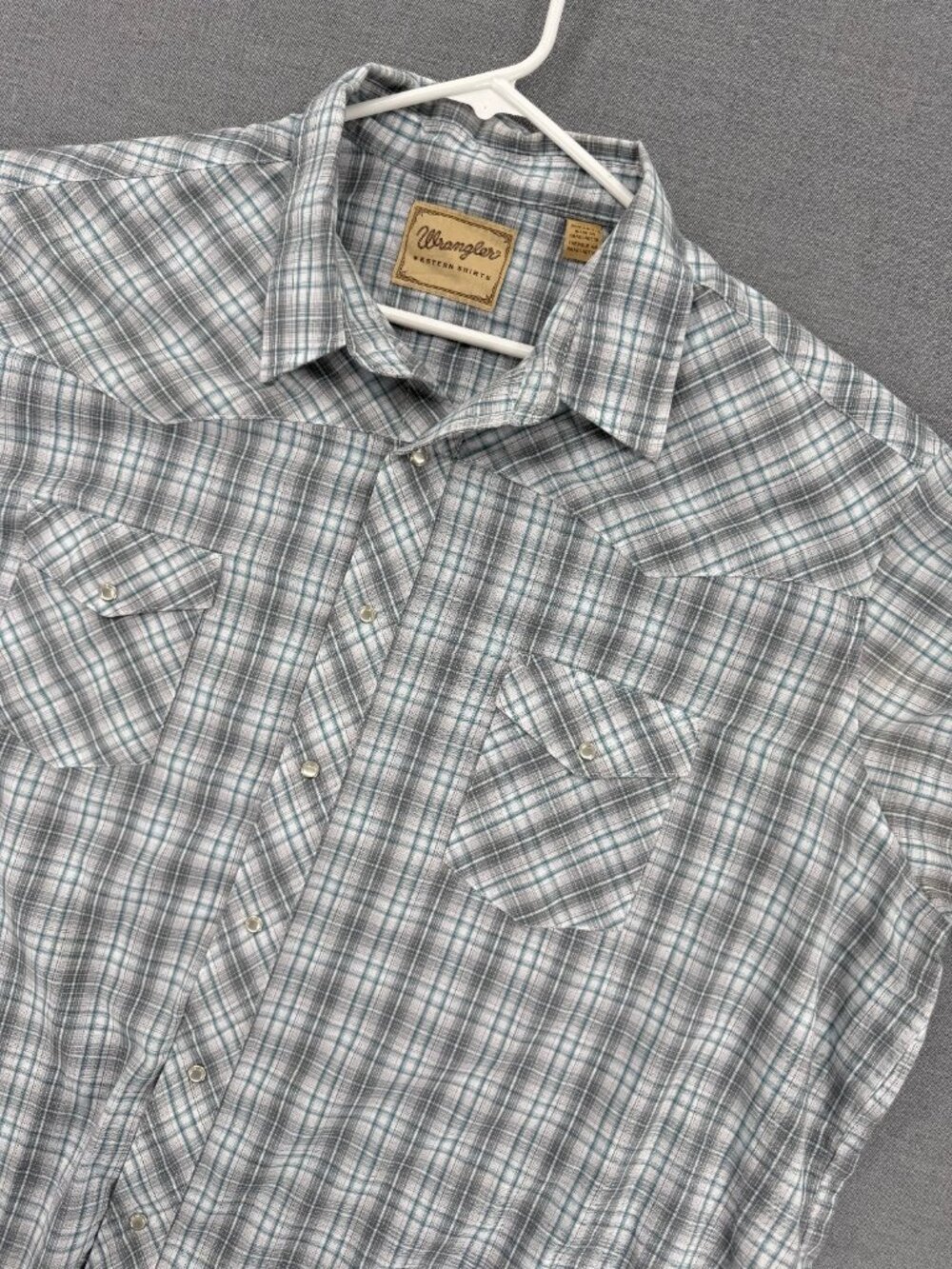 Vintage Wrangler Western Shirt Pearl Snap Mens 3XL Plaid Cowboy Country